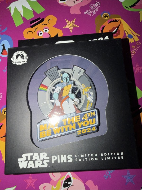 2024 Disney Parks Star Wars Boba Fett R2-D2 May the 4th Be With You Jumbo Pin LE