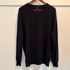 J Crew Men's Navy Blue Crewneck Sweater Cotton Size L