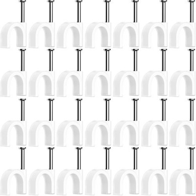 100x Kabelschellen Nagel Kabelbefestigungen Cable Clamp Weiß 4mm