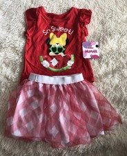 NWT Girl  s Disney Minnie Mouse 2 Piece Set Shirt  Skirt Girls 12M