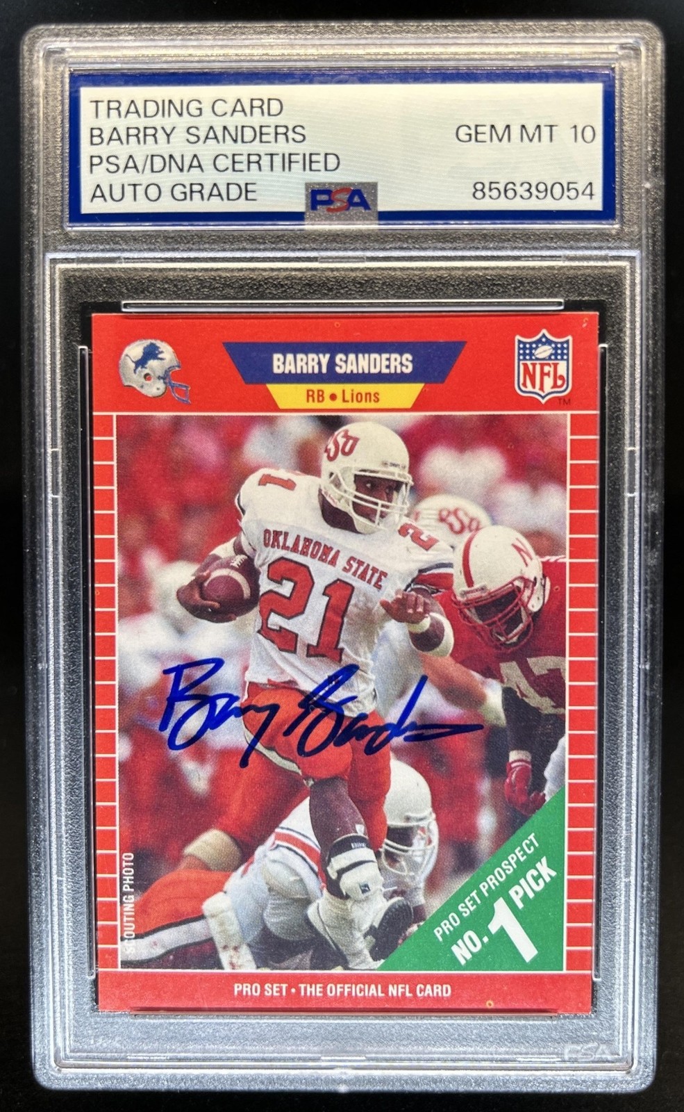 Barry Sanders Trading Card In Person Auto Autograph PSA DNA 10 Auto