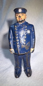 Antique Cast Iron Still Bank - Arcade Policeman