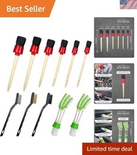 Luxury 11-piece Car Detailing Kit With Boar Hair Wire Brushes - Complete Set