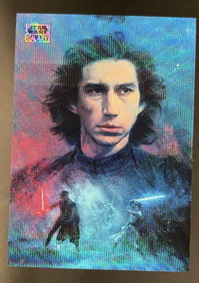 2025 Topps Star Wars Galaxy #3 The Duel Prism Refractor 99/99 Rey Kylo Ren