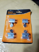 4 Pack Sliding Window Locks Adjustable Aluminum Security Lock No Drill Window