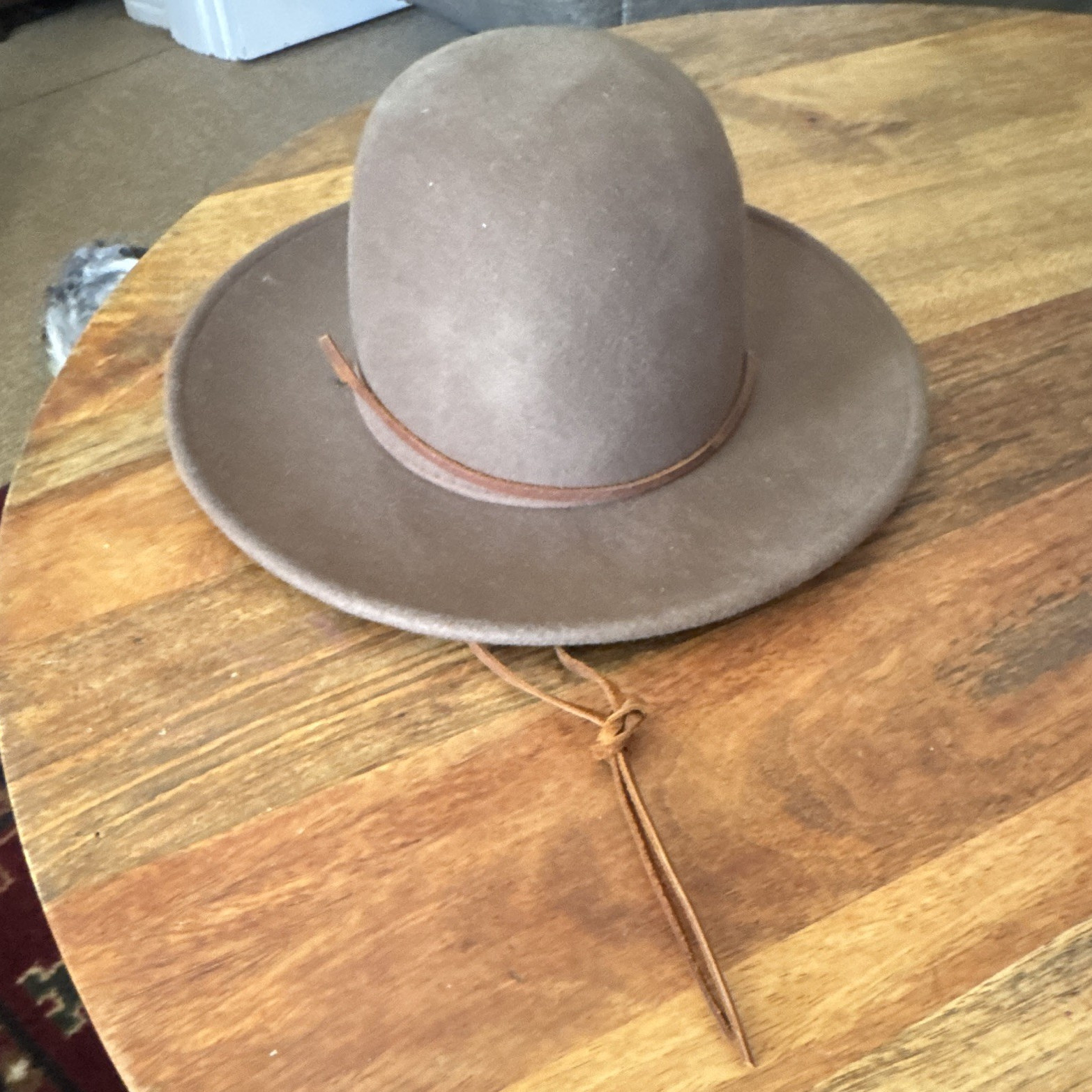 Brixton Men’s Wide Brim Hat Felt Brown Solid Pattern Size Medium 7 1/4