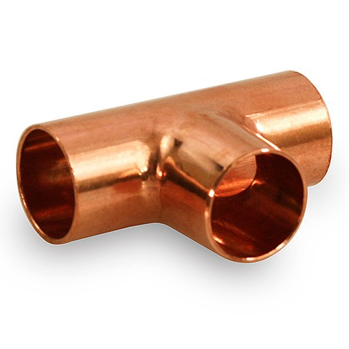 Tee Fitting with Solder Cups DDUF0100 for Cop, 1, Copper