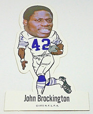 1972 John Brockington NFLPA Vinyl Stickers Rookie Card Green Bay Packers. rookie card picture