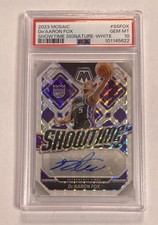 Panini 2023 Mosaic Showtime Signatures De'Aaron Fox White Prizm AUTO /25 #SSFOX