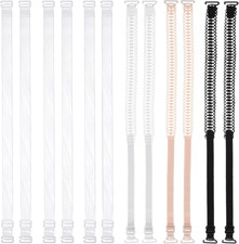 6Pairs Decorative  Clear Bra Straps, Adjustable Lace Strap Replacement 4 Colors