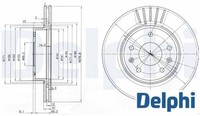2X Bremsscheibe Delphi BG3702C 2 Bremsscheiben Vorderachse Vorne FüR Land Rover