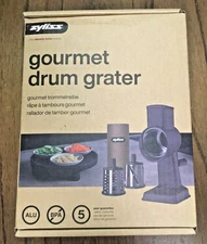 New Zyliss Rotary Grater Gourmet Set - 3 Steel Drum Blades - Non-Slip Suction