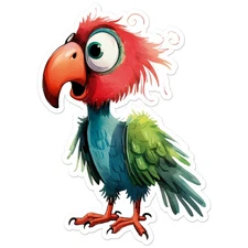 Funny Parrot - Vinyl Decal Sticker - Car Window Laptop - ebn12492