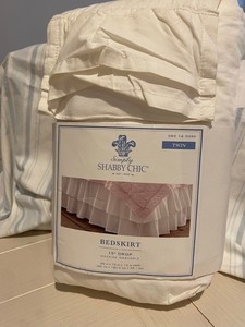 Rachel Aswell Simply Shabby Chic double ruffle twin Bedskirt NWT
