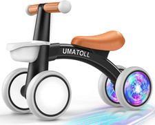Colorful Lighting Baby Balance Bike Toys for 1 Year Old Boys Gifts, Adjustable S