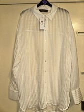 New Primark Oversized Shirt Long Sleeve Relaxed Fit Blouse Women’s Size XL
