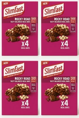 SLIM FAST SlimFast Meal Replacement Bars Rocky Road 16x60g High Protein Weight Loss Diet