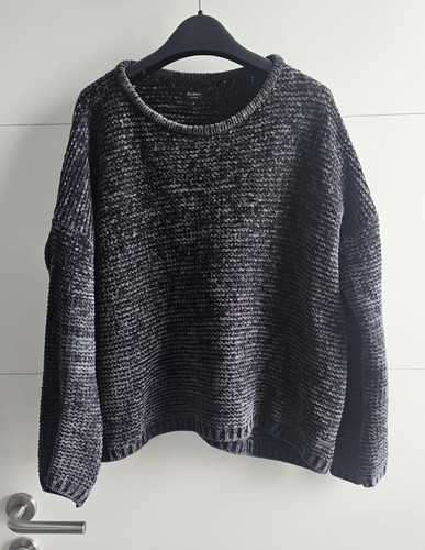 Pepe Jeans, Pepe Jeans Oversized Chenille Knit Jumper Slouchy Grunge Dark Grey Soft Purple M