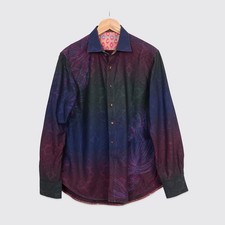 Robert Graham Shirt XL Multicolor Embroidered Paisley Cotton Limited Edition