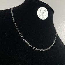 Stainless Steel Paperclip Chain Necklace - Stainless Steel Cable 3mm 18 Inch