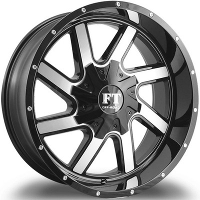 4 Wheels 20'' FT1 20x14 8x180 Black Machined -76ET 130.6CB (FT12014818076BP)