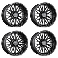 Set 4 22 Lock Extreme Apex Gloss Black 22x10 Wheels 6x135 6x5.5 18mm Truck Rims