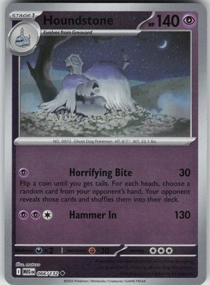 Houndstone - 066/132 Reverse Holo Uncommon ME01: Mega Evolution NM