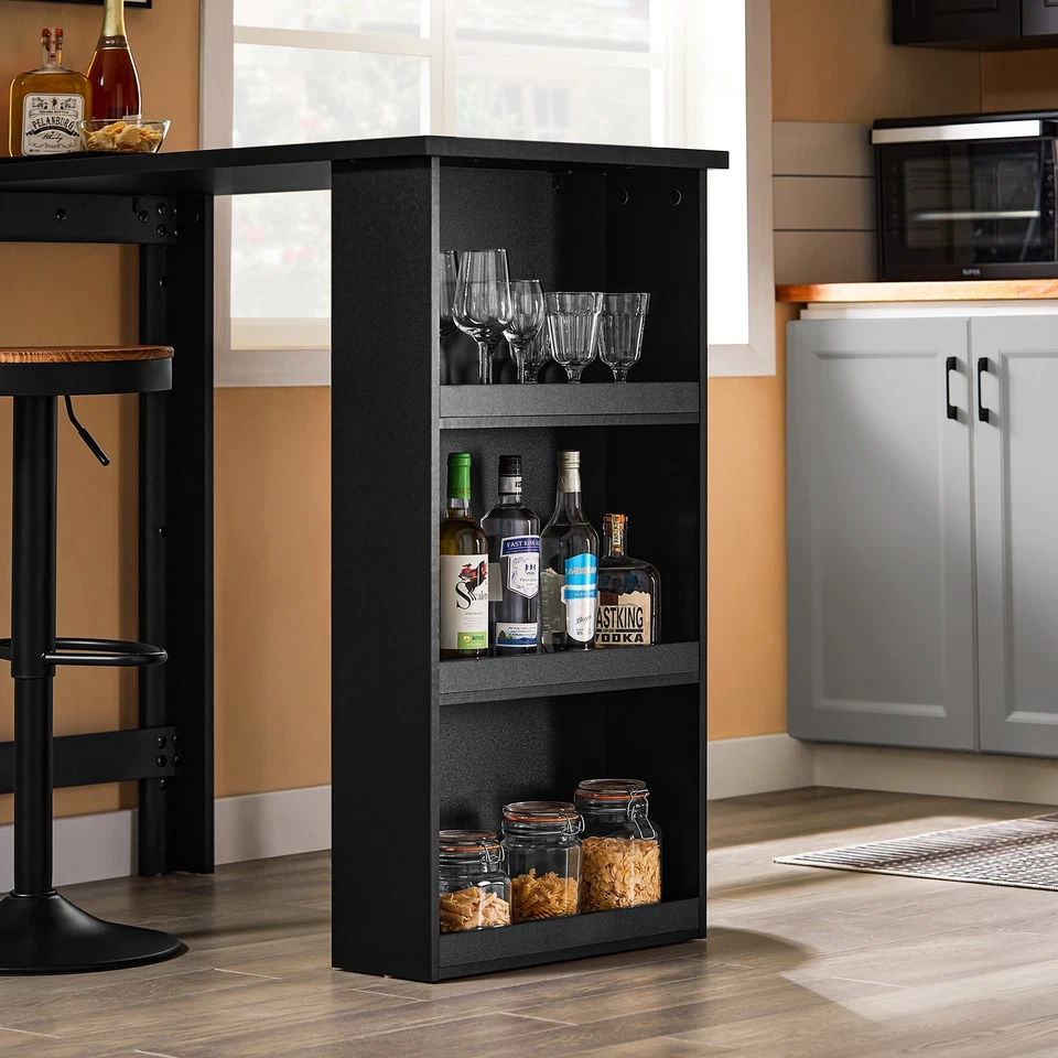 SoBuy Küchentheke Bartisch mit 3 Ablageflächen, Stehtisch FWT17-II-SCH - Bild 4 von 4