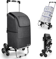 2 in 1 Aluminum Alloy Stair Climbing Cart 300 LBS Grocery Cart on Wheels