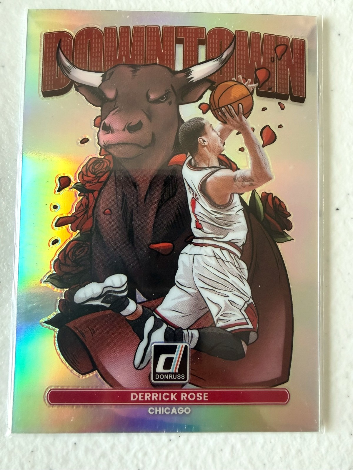 2025-26 Donruss Derrick Rose Downtown #7 SSP Case Hit Prizm Chicago Bulls
