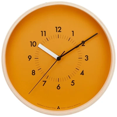 Lemnos SOSO Wall Clock Japan Orange AWA13-06 OR From JPN NEW - Image 1 of 4