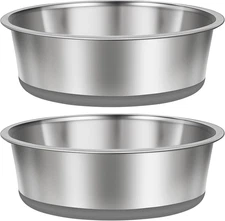 Taglory 2 Cup Stainless Steel Dog Bowls Set of 2 for Food and Water, Silicone Ba