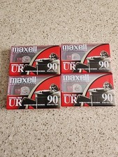 Lot 4 Maxell Audio Cassette Tapes UR 90 Minutes Normal Bias Blank NEW Sealed
