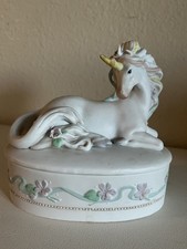 Enesco Elusive Legend Unicorn Trinket Box
