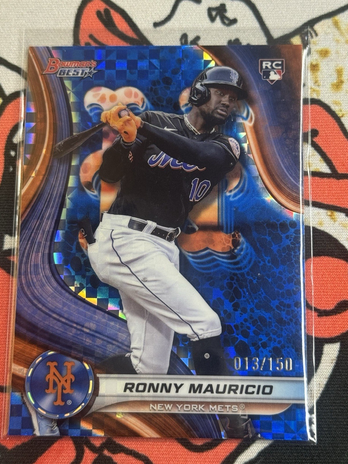 2024 Bowman's Best Ronny Mauricio RC Blue Refractor Rookie #/150 - Color Match