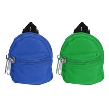Mini Doll Zipper Backpack, Tiny Doll Backpack Green/Dark Blue, 2pcs 