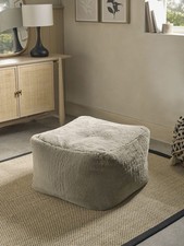 Cosy Luxe Faux Fur Pouffe - Mink