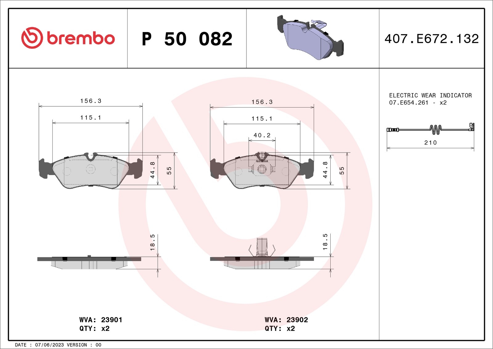 Für BREMBO P 50 082 HAM PADS. REAR MERCEDES SPRINTER BM903 96- REAR