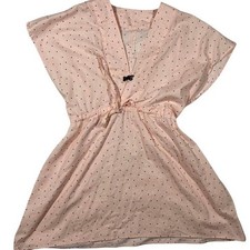 Pink Polka Dot Mini Dress Tie Waist Short Sleeve V Neck Casual Coquette Ballet