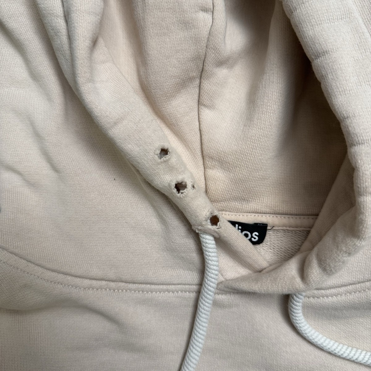 Acne Studio Ferris Face Hoodie Sweatshirt Beige Off White