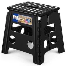 Folding Step Stool 13 inch Heavy Duty Plastic Foldable Step Stool for Kids an...
