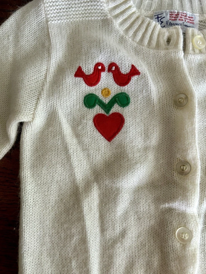 Suéter Vintage Florence Eiseman Bordado Niñas 6x Foto 3 de 4