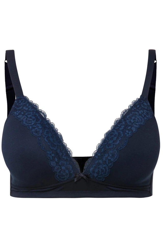 Ulla Popken Damen große Größen BH bügellos Foam Cups Zierkanten Cup A C 830064