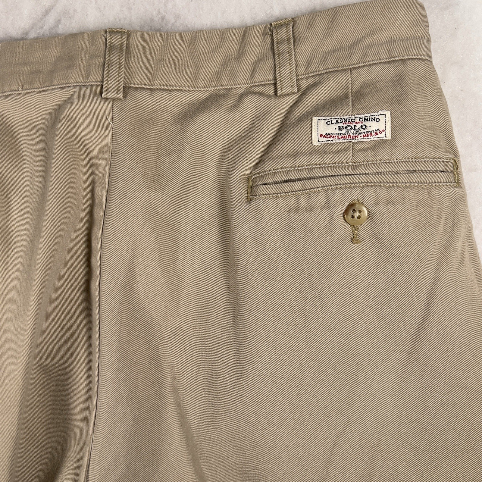 Polo Ralph Lauren Pants 36x34 Tan Canvas Vintage Field Tried True Chino Utility