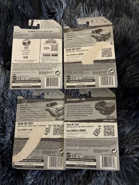 Новый лот из 4 1973 BMW M3 литые Hotwheels, черный, оранжевый, белый и синий - Изображение 3 из 4