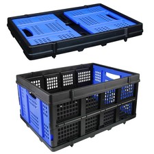 Plastic Collapsible Storage Crate Folding Basket Home Shopping Office