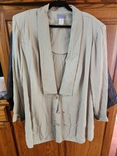 D.E. FRANTORIA SIZE 24 DRESSY BLOUSE Acetate Vintage Union Made In Usa