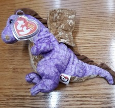 2003 Ty Beanie Babies Legend Purple Dragon 6" Plush With Tags/Protector Clean