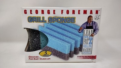 George Forman Cleaning Sponges 3 PK Lean Mean Fat Reducing Grilling Machine NOS