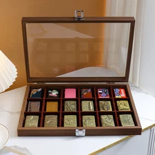 Lighter Display Box Walnut Wooden Collect Box Holds 18 pcs Lighters